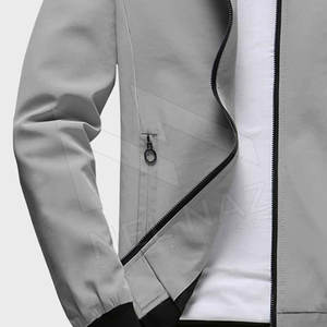 Blouson aviateur mince à col montant pour homme Manteau coupe-vent avec poches zippées Poids léger - Product Image 4