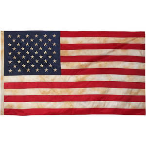 ธงชาติอเมริกันแบบย้อมสีชา ขนาด 3x5 ฟุต ปักลายแบบวินเทจ ธงชาติสหรัฐอเมริกาแบบดั้งเดิม ย้อมสีชา  ธงประวัติศาสตร์ พร้อมห่วงโลหะทองเหลือง 2 อัน - Product Image 6