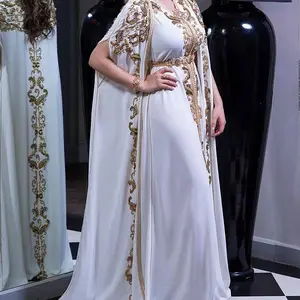 New Design Dubai Abaya Dress with Caftan Moroccan Style Diamond Worked Kaftan for Muslim Women's Clothing