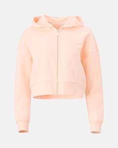 Top vente femmes haut court sweat à capuche zippé 100% coton avant Logo pas cher prix sweats à capuche décontractés pour adultes - Product Image 6