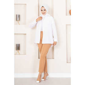 Pantalones Chimali de Cintura Alta, Tipo Lápiz, Transpirables, Color Camel, para Hijab, en Tela Oxford - Product Image 1