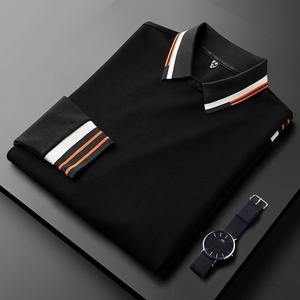 Haute qualité hommes décontracté à manches courtes Polo printemps automne Slim Fit bandes tricoté T-Shirt bouton nouvelle mode hommes - Product Image 3