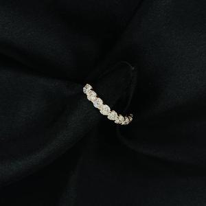 แหวนเพชรขนาด18K สีโรสโกลด์ขนาด3มม. เครื่องประดับครึ่งวงสำหรับปลูกในห้องปฏิบัติการเครื่องประดับเพชร - Product Image 4