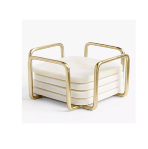 Regalos Posavasos de piedra de mármol natural Con soporte de latón para utensilios de cocina y uso en restaurantes al mejor precio - Product Image 4