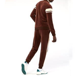 Precio al por mayor, diseñe su propio chándal de terciopelo para hombres 100%, fabricación de alta calidad, chándales de terciopelo - Product Image 2