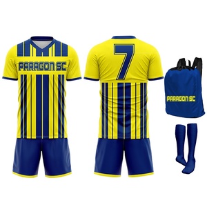 Uniformes de Fútbol para Hombre, Jacquard 100% Poliéster, Transpirables, de Alta Calidad, Elásticos, Manga Corta, Color Sólido, Personalizables - Product Image 1