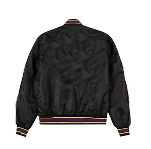 Blouson Bomber Homme Personnalisé en Satin de Haute Qualité, Style Baseball Hiver, avec Broderie et Poches Décoratives, Imperméable à Carreaux - Product Image 2