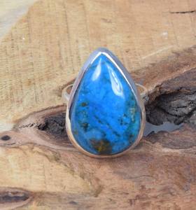 Chrysocolla Ring 925 Sterling <b>Silver</b> Pear Gemstone Handmade Jewelry Women US Size 10 Fashion Gift - Product Image 5
