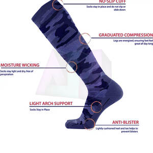 Chaussettes de sport d'entraînement durables en spandex/polyester, respirantes, absorbant la transpiration, design confortable pour le yoga en plein air - Product Image 4