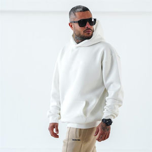 Nueva moda en blanco de gran tamaño con capucha hombres ropa logotipo personalizado hombres pulóver de gran tamaño con capucha hombres polar algodón sudaderas con capucha - Product Image 2