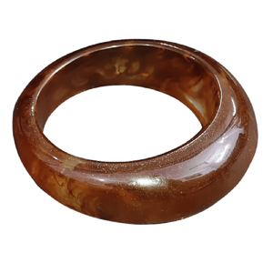 Brazalete de Resina con Patrón de Concha de Tortuga en Ámbar Oscuro Premium con Acabado Brillante – Brazalete Ancho de Inspiración Vintage para Mujer - Product Image 5