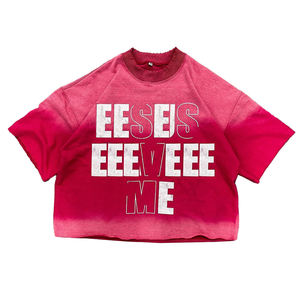 T-shirts pour hommes surdimensionnés à la mode, vente chaude, coupe ample, haute qualité, respirant, décontracté, anti-froissement, tissu 100% coton - Product Image 1