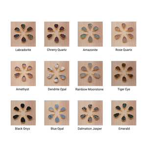 Dendrite Opal Gemstone <b>Charms</b> Copper Christian Pendant Connector Single Bail <b>Jewelry</b> Genuine Gold Edges Customized Supply DIY - Product Image 6