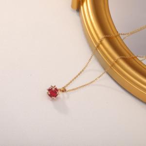 Chúng Tôi Cổ Phiếu Địa Phương Thời Trang Màu Đỏ Đầy Màu Sắc Vuông Zirconia Mặt Dây Chuyền Vòng Cổ Cho Phụ Nữ Đồ Trang Sức Sáng Sang Trọng Của <span class=keywords><strong>Ruby</strong></span> Cho Đảng - Product Image 4