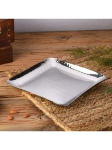 Bandeja de servicio rectangular de acero de diseño real con asas de mármol de ágata para decoración de mesa de Ramadán de Faizacraft - Product Image 5