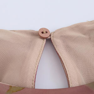 Women's Floral Print Satin Long Dress Pleated Casual Fashion <b>Button</b> Decoration Short Sleeve Crew Neck Natural Multi-Color Woolen - Product Image 3