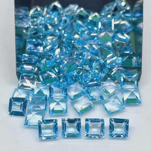 พลอยโทแพซสีฟ้าธรรมชาติคุณภาพ AAA ทรงเหลี่ยมขนาด 11x11 มม. สำหรับทำเครื่องประดับ ขายส่ง - Product Image 3