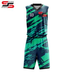 ชุดบาสเก็ตบอลของผู้ชายชุดบาสเก็ตบอลผ้าโพลีเอสเตอร์พิมพ์ซับลิเมชันสำหรับ100% - Product Image 1