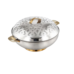 Elegante Olla Redonda de Acero Inoxidable Martillado con Tapa, Apta para Lavavajillas, Compatible con Cocina de Gas e Inducción, para Uso en el Hogar, Hoteles y Restaurantes - Product Image 3