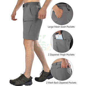 Pantalones Cortos de Senderismo Cargo de Lona de Secado Rápido Resistentes al Agua para Hombre, Estilo de Ropa de Trabajo Transpirable, Aventuras al Aire Libre, Diseño Sólido - Product Image 4