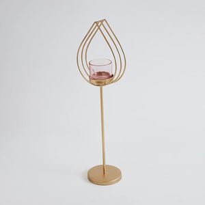 Vente chaude support de chandelier en verre innovant support métal plaqué or avec fer Art décoration de la maison bougie moule grand prix! - Product Image 3