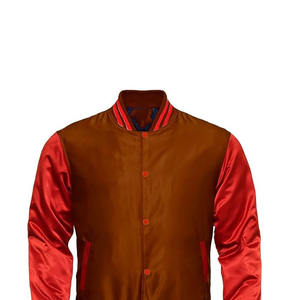 Veste bomber varsity pour homme en satin rouge, légère, coupe personnalisée, style streetwear, vêtement d'extérieur pour homme - Product Image 5