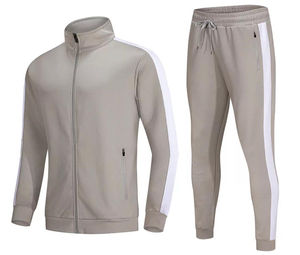 Poliéster algodón transpirable Casual ajustado impreso moda Jogging hombres chándales conjunto con cremallera pulóver nuevo estilo de moda - Product Image 2