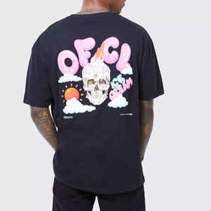 Recién llegados, precio al por mayor, camisetas con estampado Puff para hombre, Camiseta 100% de algodón lisa de gran tamaño con hombros caídos para hombre, Camiseta con estampado 3D - Product Image 1