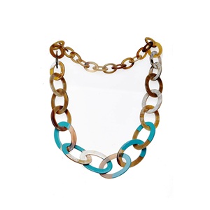 Collar de laca de cuerno de Búfalo, cadena larga, collar de cuerno de búfalo natural, producto indio hecho a mano - Product Image 2