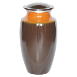 Urnas de cremación para adultos de aluminio de alta calidad con acabado de Color amarillo naranja para cenizas humanas Suministros funerarios de metal - Product Image 3