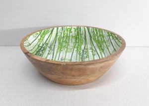 Handicrafts Wooden and Meena Work Eco-Friendly High Quality Customized Shape Solid Wood <b>Tabletop</b> Kitchenware Serving Bowl - Product Image 4
