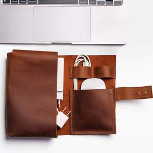 Étui Organisateur de Câbles en Cuir de Luxe Professionnel pour Chargeurs USB Écouteurs - Utilisation Quotidienne Étanche Antichoc Voyage Vente en Gros - Product Image 2