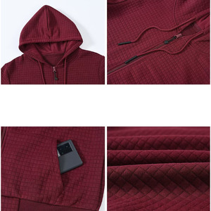 Sudadera con capucha para hombre con cremallera completa de proveedor al por mayor, Sudadera ligera de algodón bordada con estampado personalizado de mezcla de algodón básico, sudaderas con capucha para hombre - Product Image 3
