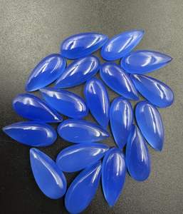 พลอยคาลซิโดนีสีฟ้าทรงหลวม10x20มม. ทรงลูกแพร์อัญมณีธรรมชาติสำหรับทำเครื่องประดับอัญมณีขายส่ง - Product Image 1