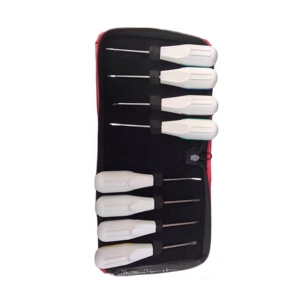 Juego de 8 Elevadores Dentales de Acero Inoxidable con Mango de Plástico para Extracción de Raíces Apicales, Instrumento Dental con Certificación CE - Product Image 3