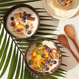 Bols ovales en coquille de noix de coco naturelle, vaisselle durable faite à la main pour les restaurants, les cafés et l'utilisation en cuisine - Product Image 4