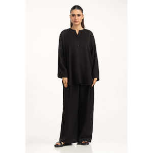 Pantalones de Pierna Ancha de Cintura Alta y Corte Regular, Tela Crepé Transpirable WM-COD-WS25-018B - Product Image 1