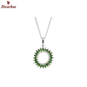 S925 plata esterlina colgante de Moda Verde ónix collar de piedras preciosas clásico 925 collares de plata regalos niñas