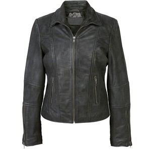 Women's Slim Fit Leather Jacket Real Genuine Leather Fashion Motorcycle Design OEM Manufacturer Wholesale Supply - Product Image 3