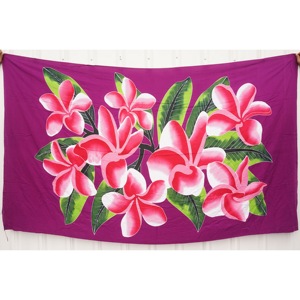 Sarongs hawaïens peints à la main en rayonne de qualité supérieure, paréo, vente en gros personnalisée, vêtements de plage, couverture, îles du Pacifique, HPGU055-03-200 - Product Image 1
