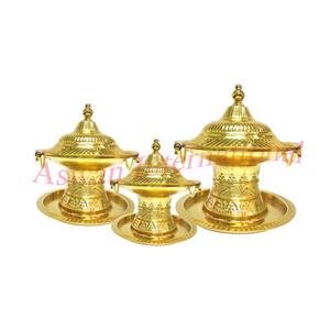 Cuencos de Acero Inoxidable Árabes de Primera Calidad Chapados en Oro, Más Vendidos, Asequibles, el Mejor Recipiente Dorado para Khajoor - Product Image 3