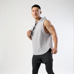 Summer Men Jogger Sportswear Fitness Stringer Workout Bodybuilding Tank Top Polyester Muscle Gym Hoodies - Product Image 6