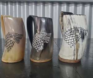 Pure and handcrafted Customizable Horn Mugs Set with High Quality Handmade Classic Mugs for <b>Beer</b> Drink Custom Logo at wholesale - Product Image 4