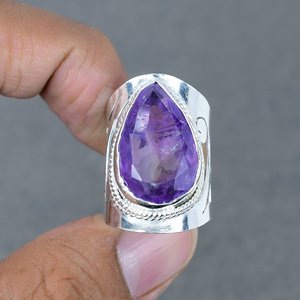 Factory Wholesale Custom Prong-<b>Set</b> Natural Brass Amethyst Gem Trendy 925 <b>Silver</b> Plated Fine Jewelry <b>Rings</b> for Weddings Parties - Product Image 2