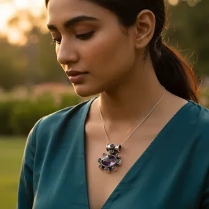 Bague en argent 925 avec améthyste pour femmes, bijoux en pierres précieuses - Product Image 3