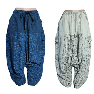 Aladdin กางเกงผ้าฝ้ายสไตล์โบฮีเมียนสำหรับใส่เที่ยวเล่นโยคะลำลองมีหลายสีพื้น - Product Image 1