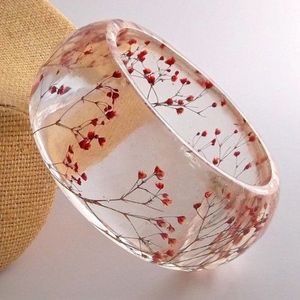 Small Size Clear Exquisite <b>Resin</b> <b>Crafts</b> Bracelet Wrist Women Girls' Acrylic Opening Bangles Design - Product Image 6