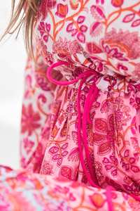 Robe Aphrodite artisanale, coton bohème, imprimé à la main, décontractée, occasionnelle, pour femmes - Product Image 4