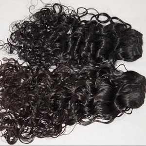 Extensions de cheveux vierges indiennes crues à cuticules alignées, vague naturelle noire, vague profonde, bon marché, 100% - Product Image 3