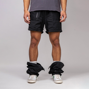 Pantalón de cintura alta de malla viscoelástica desmontable OEM, ajuste regular, ajustable, cordón, satén, Spandex, secado rápido, respetuoso con el medio ambiente para hombres - Product Image 2